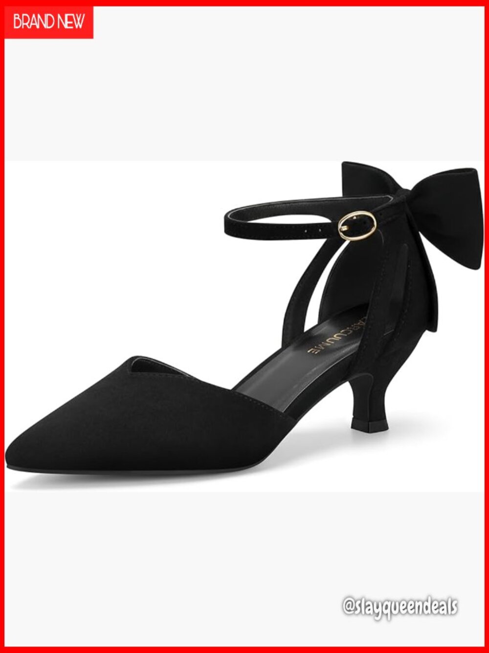 Kitten Heels with Bow Closed Toe Sandals Ankle Strap Wedding Pump Shoes